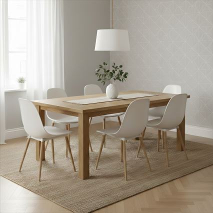 Lampa wisząca na przewodzie AIDA 1xE27/60W/230V śr. 35 cm dąb/brąz/biały