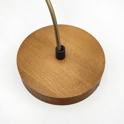 Lampa wisząca na przewodzie AIDA 1xE27/60W/230V śr. 35 cm dąb/brąz/biały