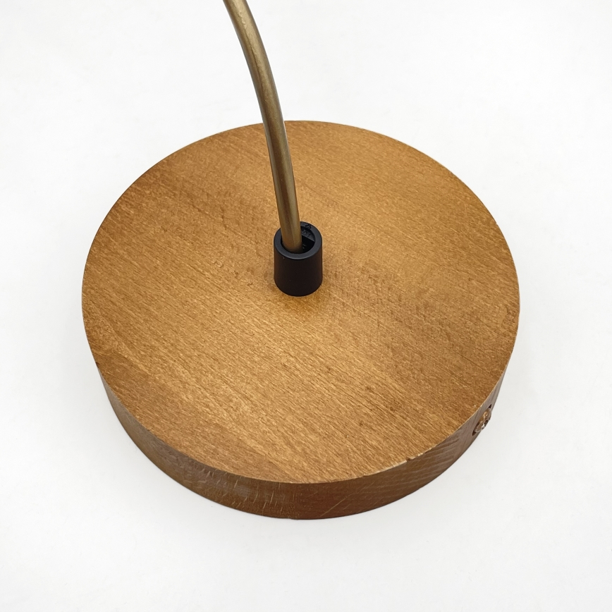 Lampa wisząca na przewodzie AIDA 1xE27/60W/230V śr. 35 cm dąb/brąz/biały