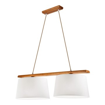 Lampa wisząca na przewodzie AIDA 2xE27/60W/230V dąb