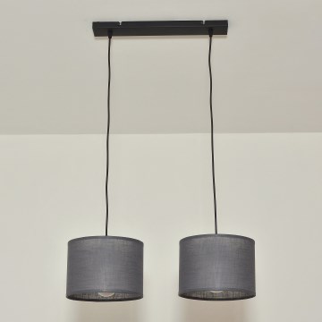 Lampa wisząca na przewodzie ALBA 2xE27/15W/230V szara