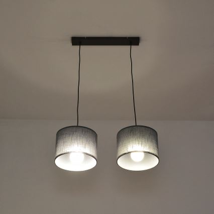 Lampa wisząca na przewodzie ALBA 2xE27/15W/230V szara