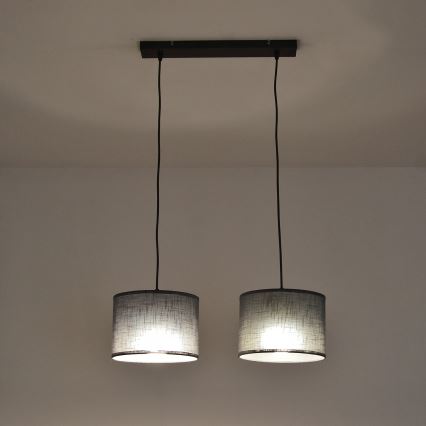 Lampa wisząca na przewodzie ALBA 2xE27/15W/230V szara