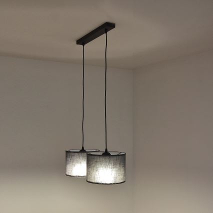 Lampa wisząca na przewodzie ALBA 2xE27/15W/230V szara