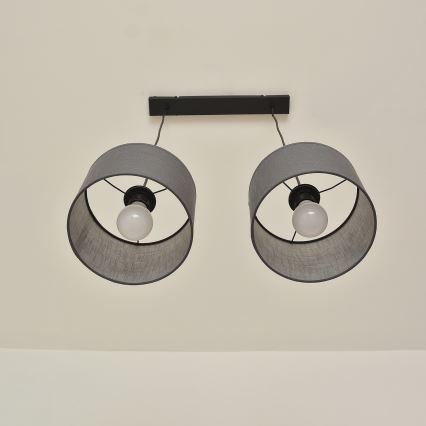 Lampa wisząca na przewodzie ALBA 2xE27/15W/230V szara