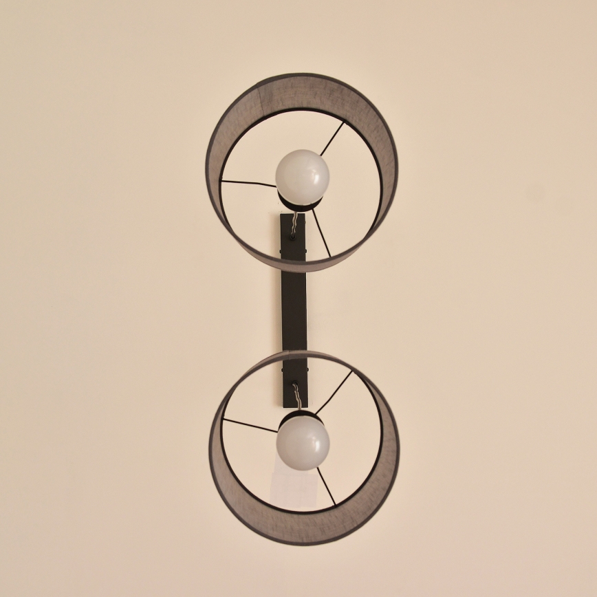 Lampa wisząca na przewodzie ALBA 2xE27/15W/230V szara