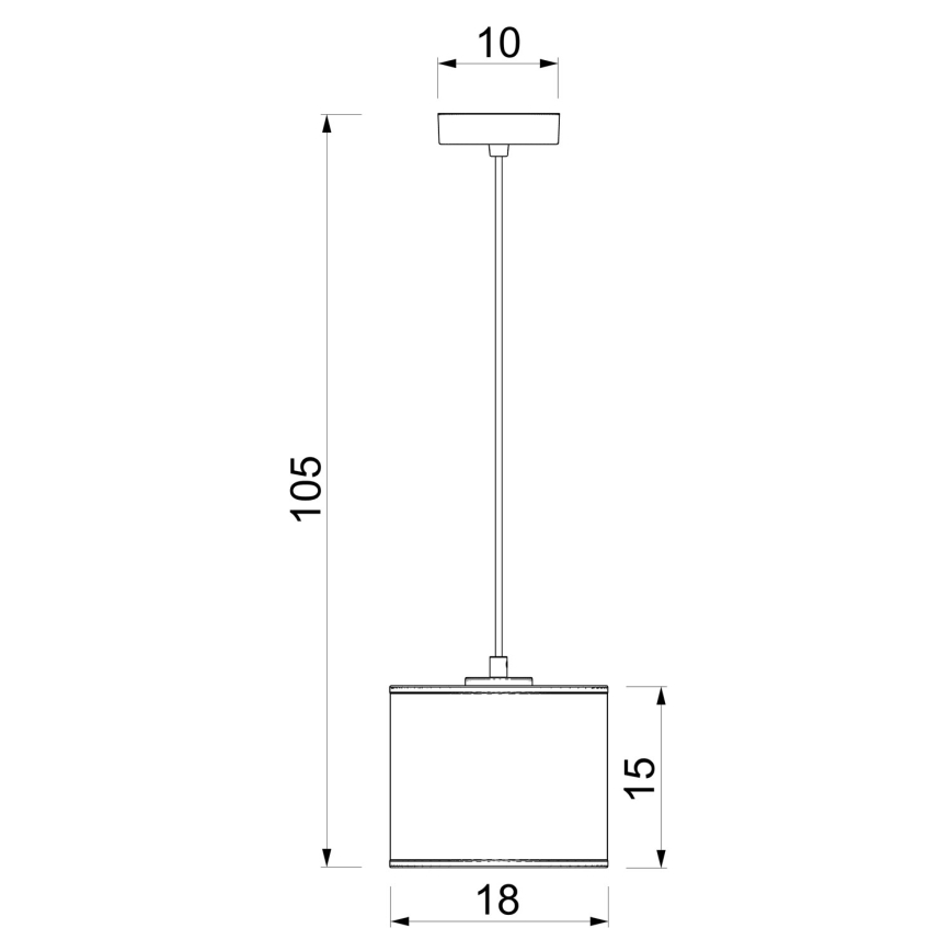 Lampa wisząca na przewodzie ARDEN 1xE27/15W/230V śr. 18 cm beżowa