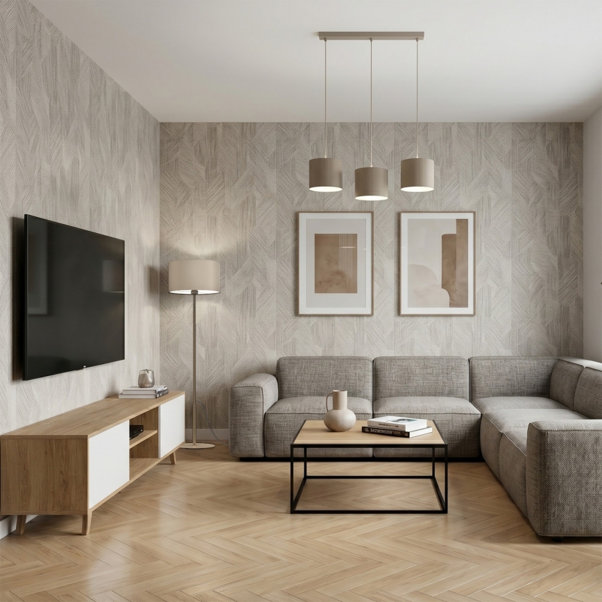 Lampa wisząca na przewodzie ARDEN 3xE27/15W/230V beżowa