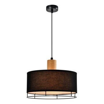 Lampa wisząca na przewodzie ARDI 1xE27/40W/230V czarna/brązowa