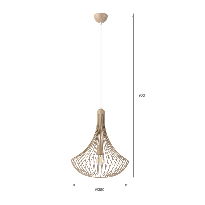 Lampa wisząca na przewodzie BALERINA 1xE27/15W/230V beżowa