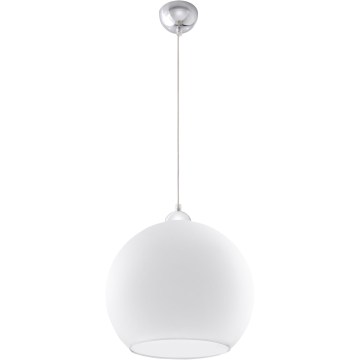 Lampa wisząca na przewodzie BALL 1xE27/15W/230V, śr. 30 cm, biała