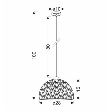 Lampa wisząca na przewodzie BALLI 1xE27/40W/230V beżowa
