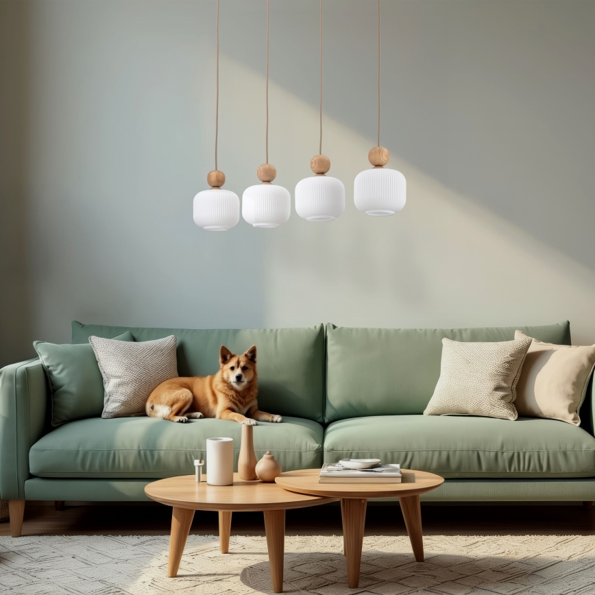 Lampa wisząca na przewodzie BALLO 4xE14/10W/230V beżowa