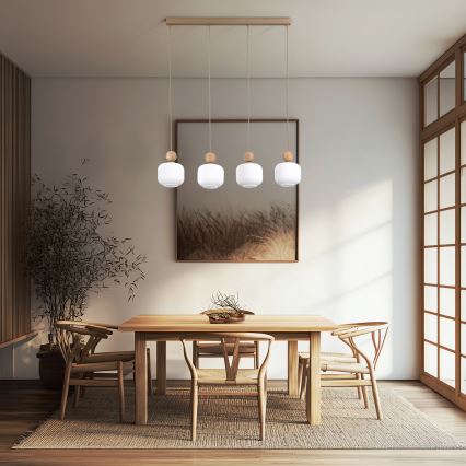 Lampa wisząca na przewodzie BALLO 4xE14/10W/230V beżowa