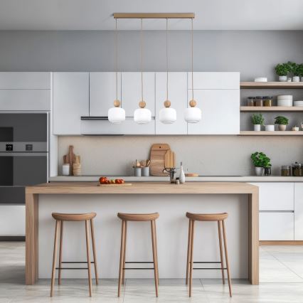 Lampa wisząca na przewodzie BALLO 4xE14/10W/230V beżowa