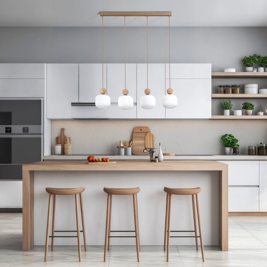 Lampa wisząca na przewodzie BALLO 4xE14/10W/230V beżowa
