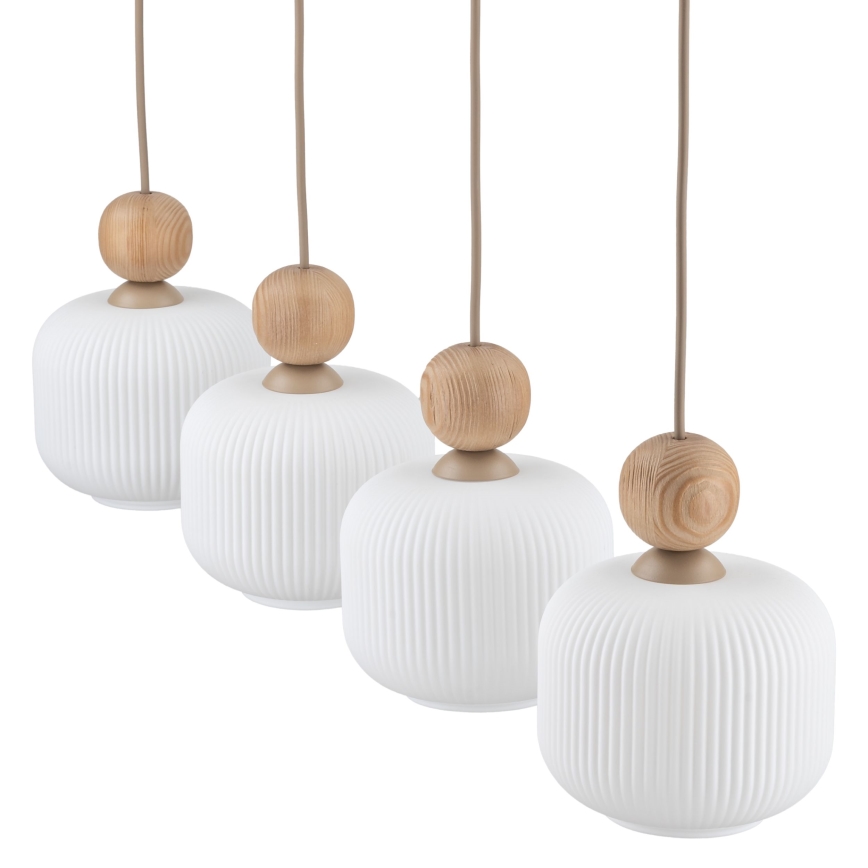 Lampa wisząca na przewodzie BALLO 4xE14/10W/230V beżowa