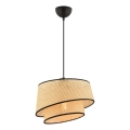 Lampa wisząca na przewodzie BARETTE 1xE27/60W/230V beżowa/czarna
