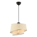 Lampa wisząca na przewodzie BARETTE 1xE27/60W/230V kremowa/błyszczący chrom