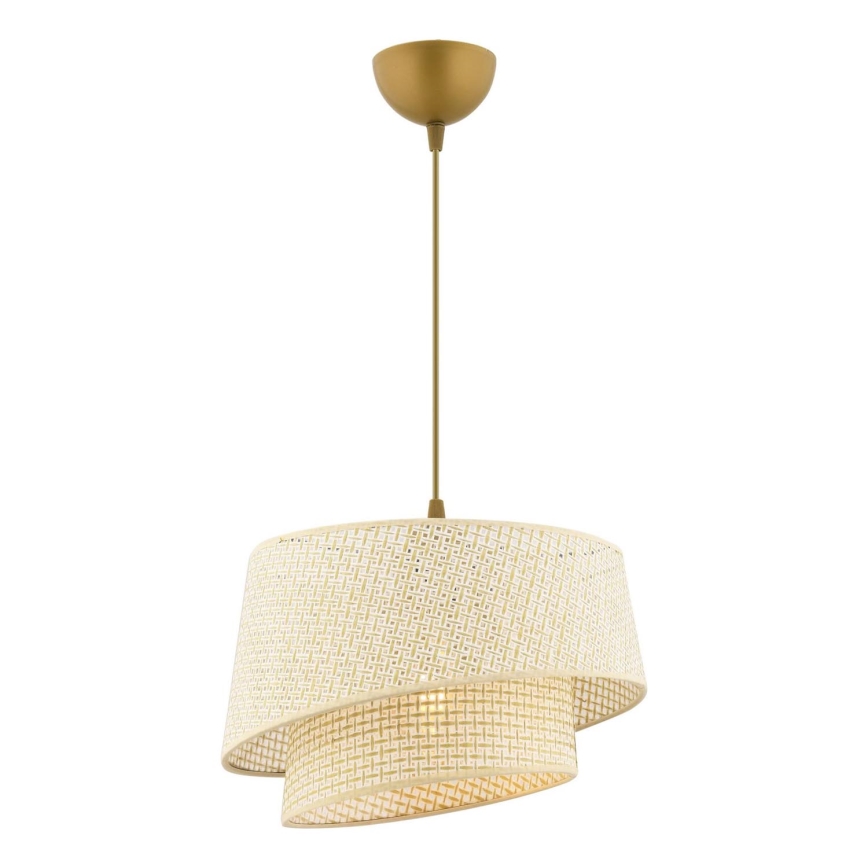Lampa wisząca na przewodzie BARETTE 1xE27/60W/230V kremowa