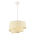 Lampa wisząca na przewodzie BARETTE 1xE27/60W/230V kremowa