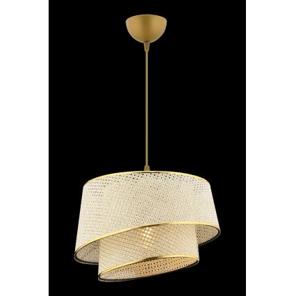 Lampa wisząca na przewodzie BARETTE 1xE27/60W/230V kremowo-złota