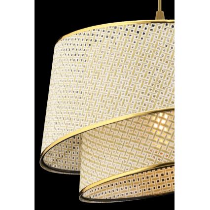 Lampa wisząca na przewodzie BARETTE 1xE27/60W/230V kremowo-złota