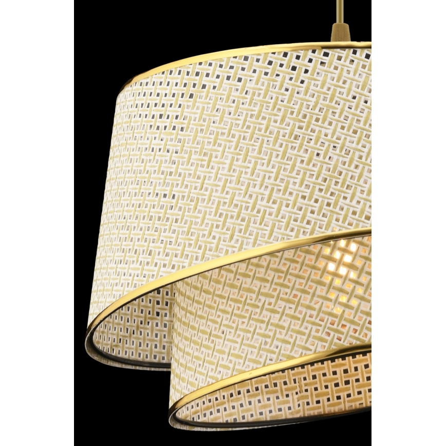Lampa wisząca na przewodzie BARETTE 1xE27/60W/230V kremowo-złota
