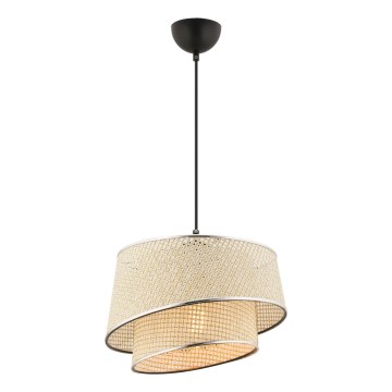 Lampa wisząca na przewodzie BARETTE 1xE27/60W/230V kremowy/błyszczący chrom