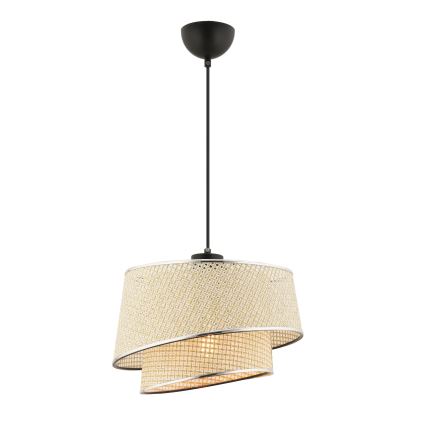 Lampa wisząca na przewodzie BARETTE 1xE27/60W/230V kremowy/błyszczący chrom