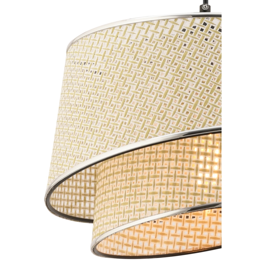 Lampa wisząca na przewodzie BARETTE 1xE27/60W/230V kremowy/błyszczący chrom