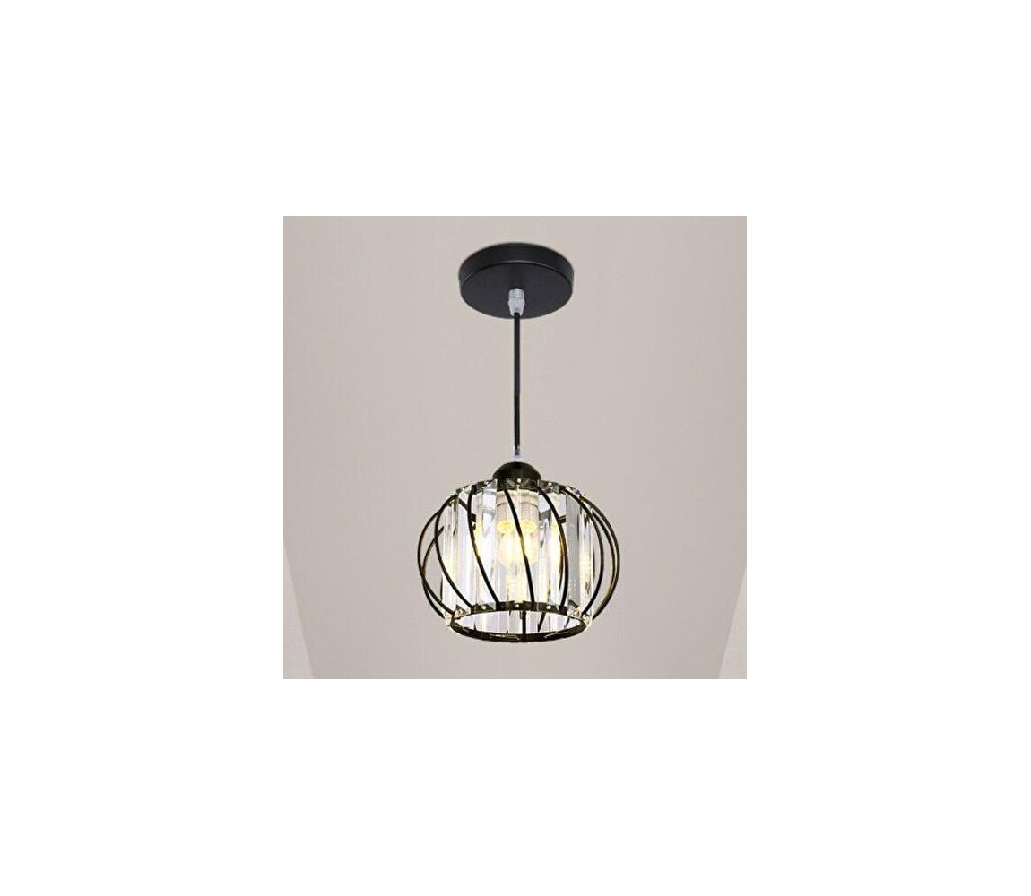 Lampa wisząca na przewodzie BELLA 1xE27/40W/230V czarna