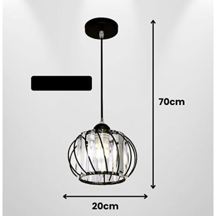 Lampa wisząca na przewodzie BELLA 1xE27/40W/230V czarna