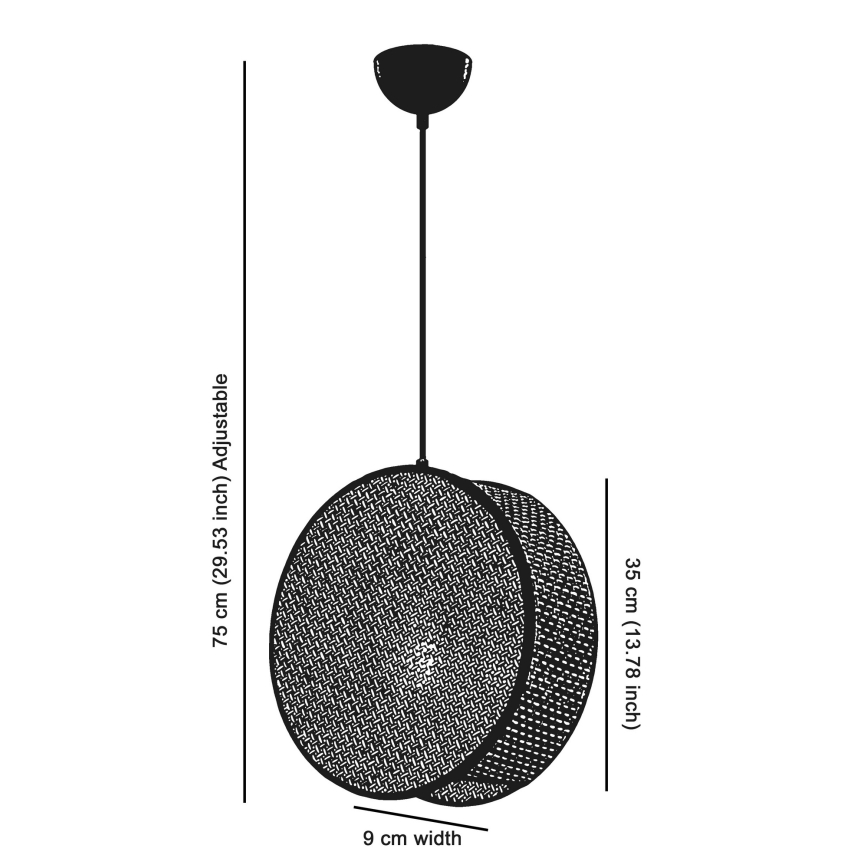 Lampa wisząca na przewodzie BIG DRUM 1xE27/60W/230V brązowa