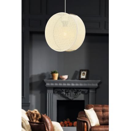 Lampa wisząca na przewodzie BIG DRUM 1xE27/60W/230V kremowa