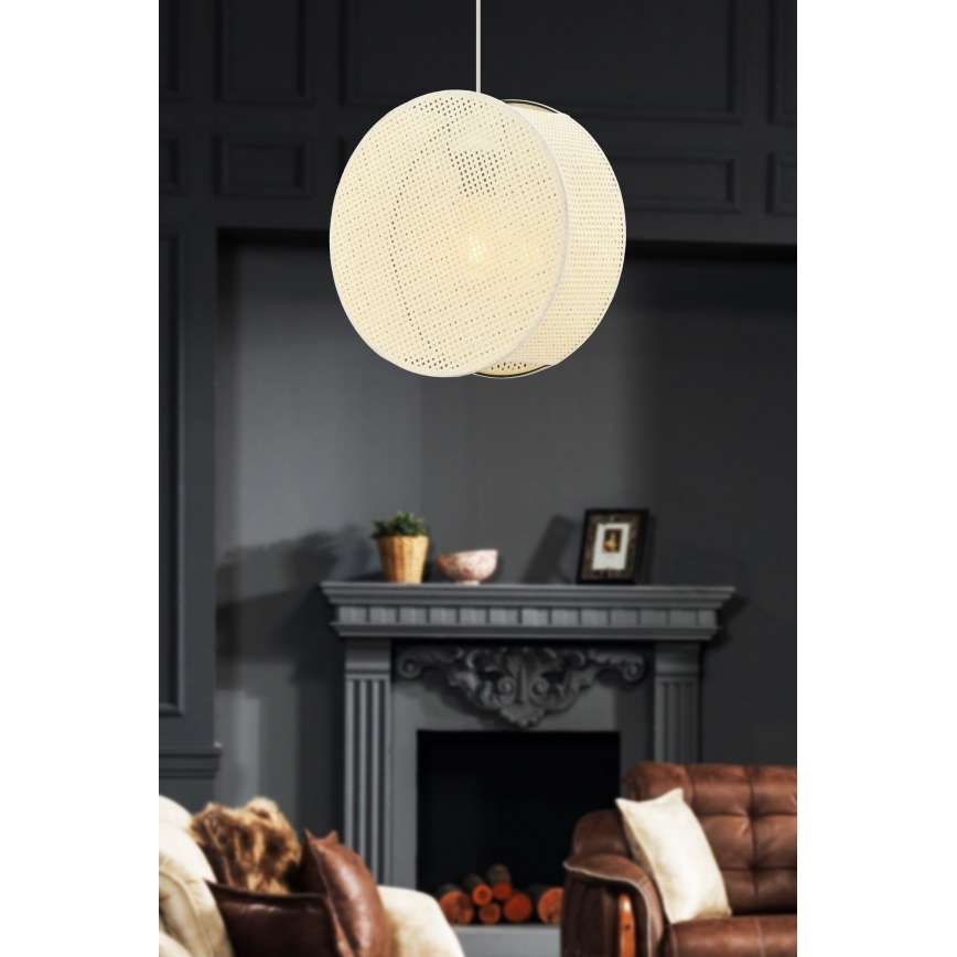 Lampa wisząca na przewodzie BIG DRUM 1xE27/60W/230V kremowa