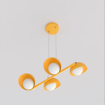 Lampa wisząca na przewodzie BOOM 4xG9/8W/230V pomarańczowa