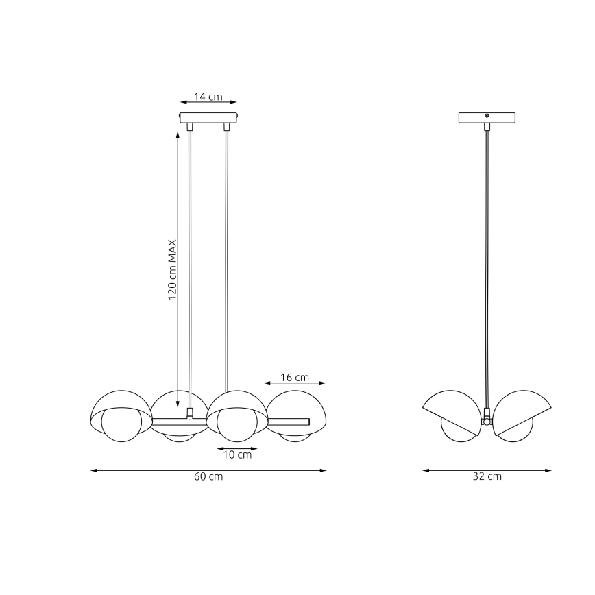 Lampa wisząca na przewodzie BOOM 4xG9/8W/230V pomarańczowa
