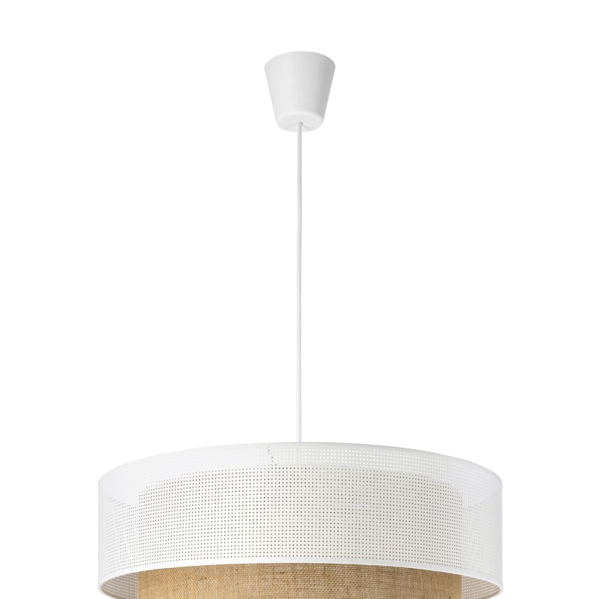 Lampa wisząca na przewodzie BORHO 1xE27/60W/230V biały/juta