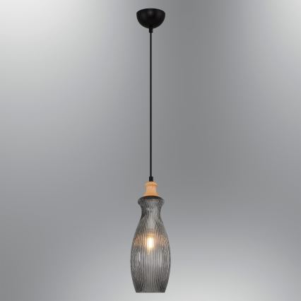 Lampa wisząca na przewodzie BOTTLE 1xE14/4W/230V szkło przydymione