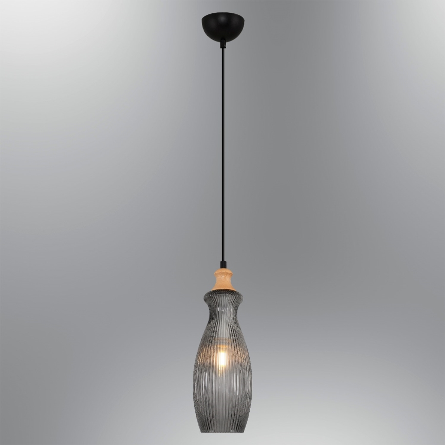 Lampa wisząca na przewodzie BOTTLE 1xE14/4W/230V szkło przydymione