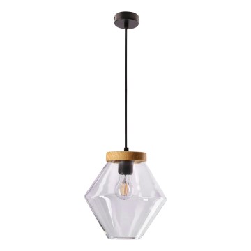 Lampa wisząca na przewodzie BRELS 1xE27/40W/230V przezroczysta