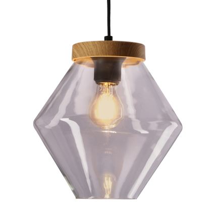 Lampa wisząca na przewodzie BRELS 1xE27/40W/230V przezroczysta