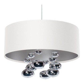 Lampa wisząca na przewodzie BUBBLE 1xE27/60W/230V śr. 50 cm biała