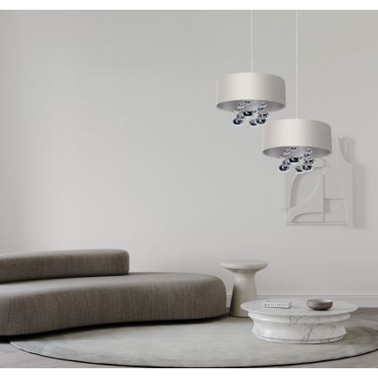 Lampa wisząca na przewodzie BUBBLE 1xE27/60W/230V śr. 50 cm biała