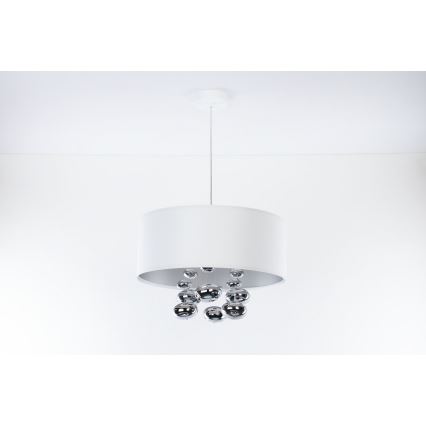 Lampa wisząca na przewodzie BUBBLE 1xE27/60W/230V śr. 50 cm biała