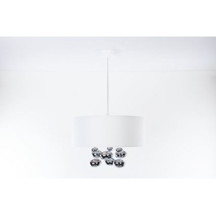 Lampa wisząca na przewodzie BUBBLE 1xE27/60W/230V śr. 50 cm biała