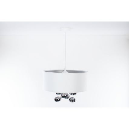 Lampa wisząca na przewodzie BUBBLE 1xE27/60W/230V śr. 50 cm biała