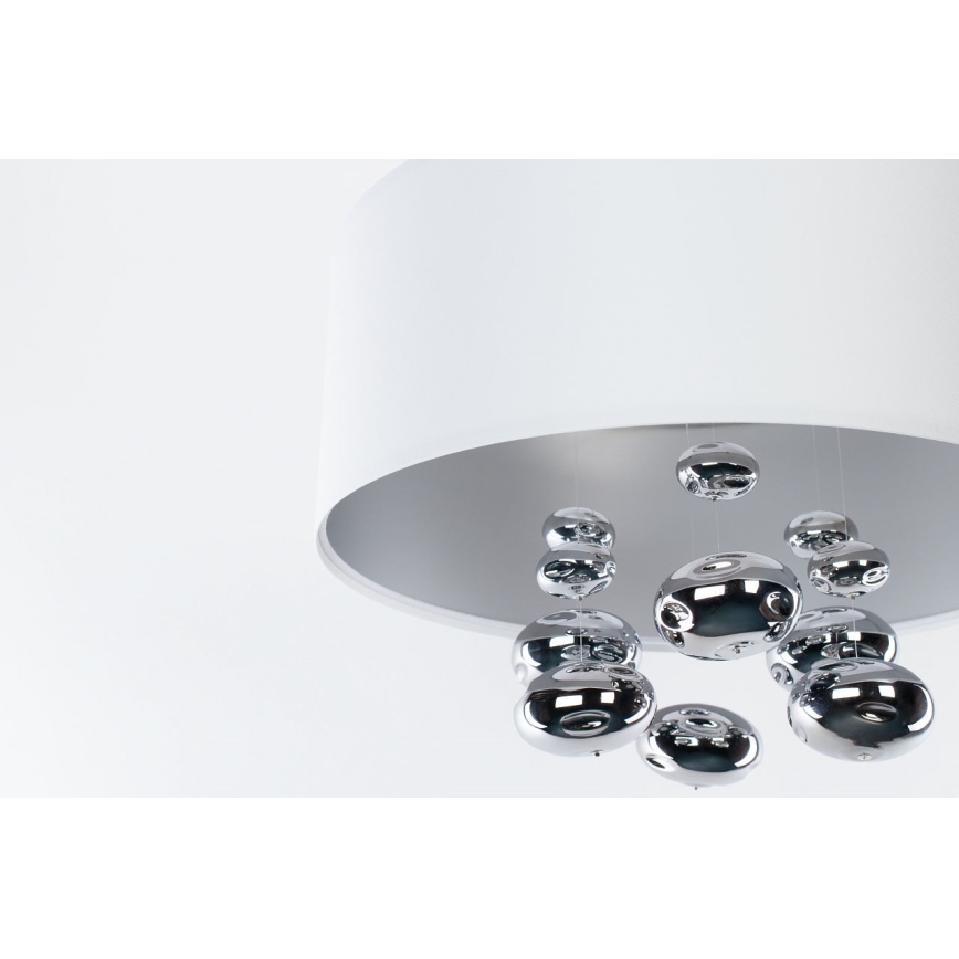 Lampa wisząca na przewodzie BUBBLE 1xE27/60W/230V śr. 50 cm biała