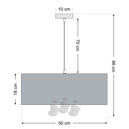 Lampa wisząca na przewodzie BUBBLE 1xE27/60W/230V śr. 50 cm biała